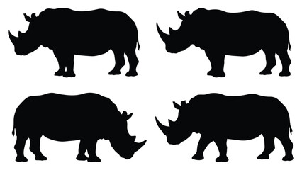 Rhinoceros Silhouettes in Black Arranged in a Grid © Munna