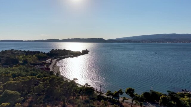 aerial pullout from kefalonia island near argostoli greece