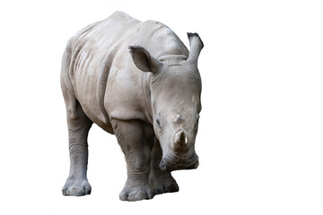 Southern white rhinoceros (ceratotherium simum simum) isolated on white background © DS light photography