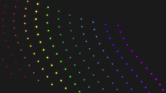 Abstract Rainbow Gradient Grid Pattern on Dark Background - Dynamic Digital Art