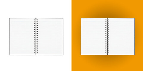 Open blank spiral notebook with lined pages for notes and daily writing tasks © Ridoy