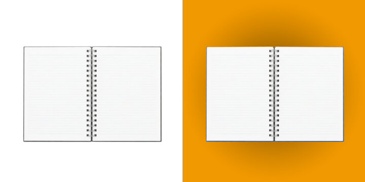 Open blank spiral notebook with lined pages for notes and daily writing tasks