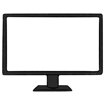 Computer monitor with a blank screen illustration