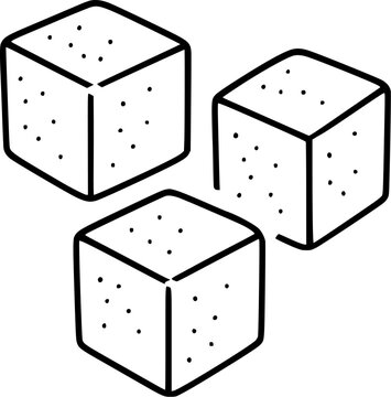Three dice with six dots each are placed on a black surface in an isometric view