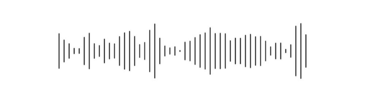 Audio waveform sound signal visualization animation. Dynamic digital sound wave pattern for music frequency patterns , Minimalist audio waveform podcast technology background.