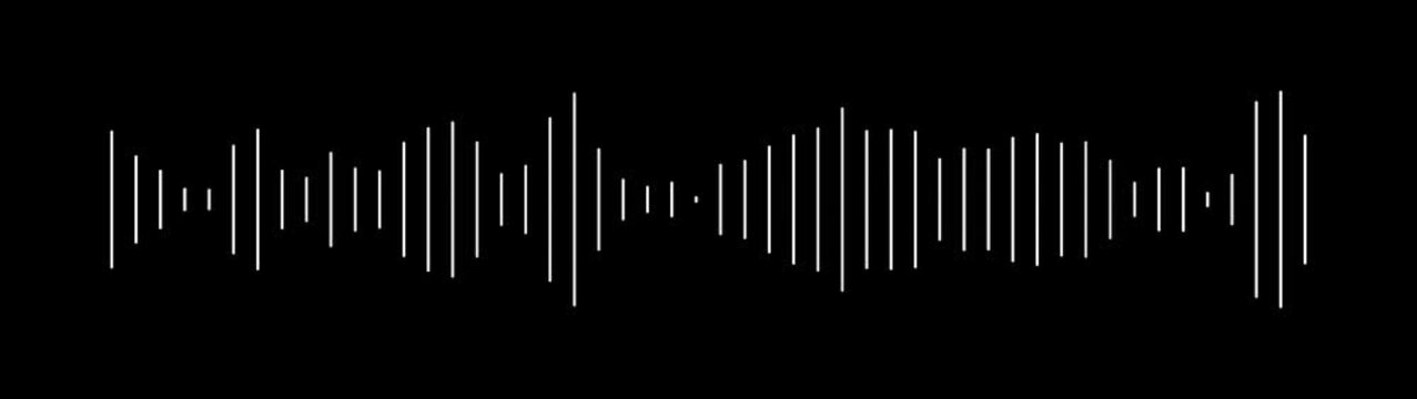 Audio waveform sound signal visualization animation. Dynamic digital sound wave pattern for music frequency patterns , Minimalist audio waveform podcast technology background.