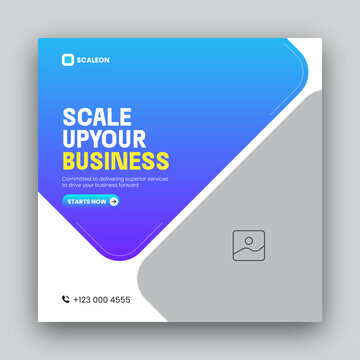 Digital marketing social media post web banner design template