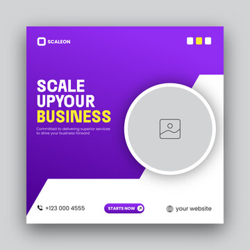 Digital marketing social media post web banner design template