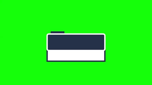 Digital File Upload and Completion Icon Animation with Checkmark on Green Screen for Data Management Content