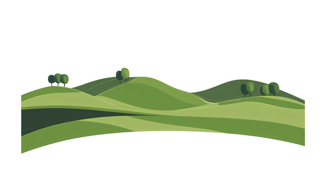 Peaceful Green Hillscape Illustration