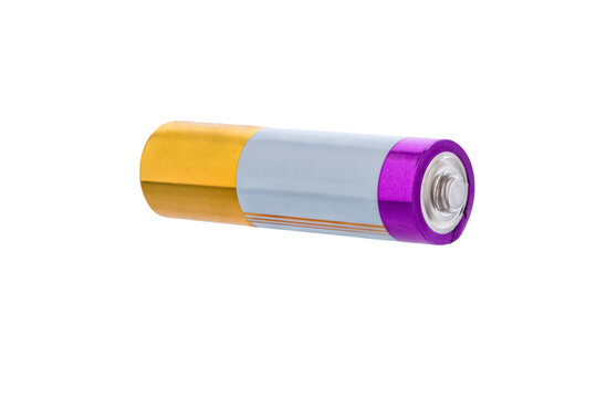 AA battery on white with clipping path.