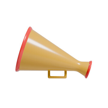 3D Render of an Acoustic Megaphone Isolated for Communication and Announcement Concept