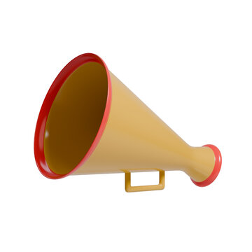 3D Render of an Acoustic Megaphone in Perspective Views for Communication and Announcement Concept
