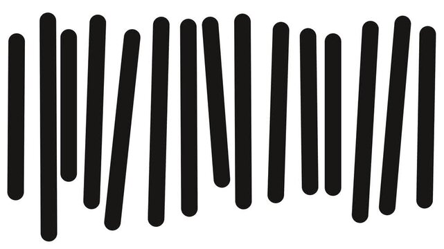 There's a dense row of vertical bars on the screen. They're shaking or moving.