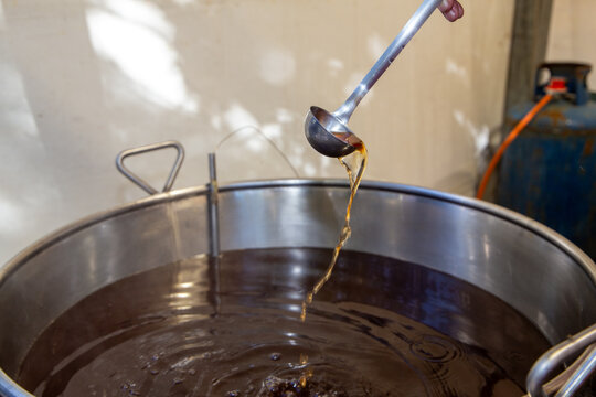 traditional balsamic vinegar of Modena, boiling must for vinegar