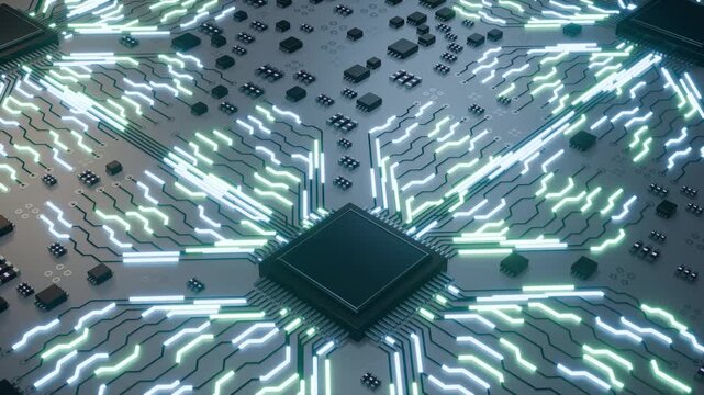 AI chip CPU GPU LLM model computer training processors bg able to loop endless 4k