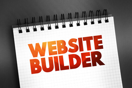Website Builder text quote on notepad, concept background
