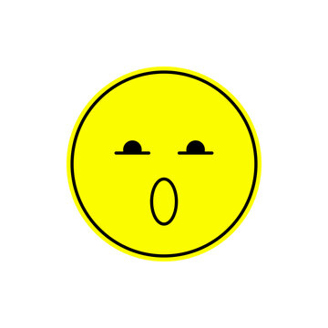 Groovy yellow retro smiley patch icon with flat cartoon eyes. Happy emoji face as vintage symbol, fun y2k accent and trendy positive element for retro or nostalgic cartoon visual style.