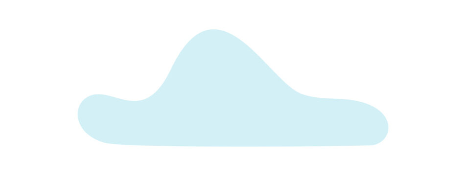 Soft flat blue cloud symbol in pastel style. Cute fluffy sky shape as calm weather sign. Minimalist abstract bluecloud element for clean web background and modern ui or ux interface template