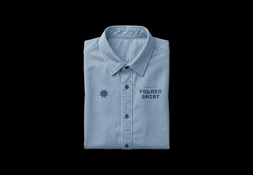 Folded Denim Shirt Mockup For Branding And Merchandise Design
