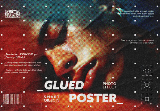 Glued Poster Photo Effect For Poster And Social Media Design