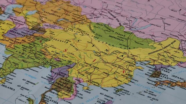 map of the territories of China, Mongolia, and Russia