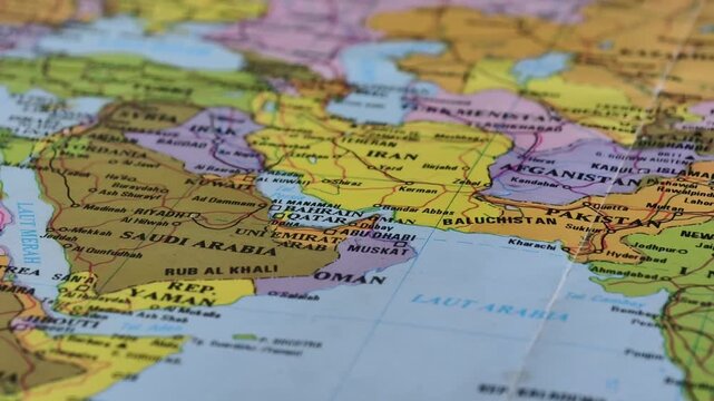 map of countries in the Middle East region around the Arabian Sea
