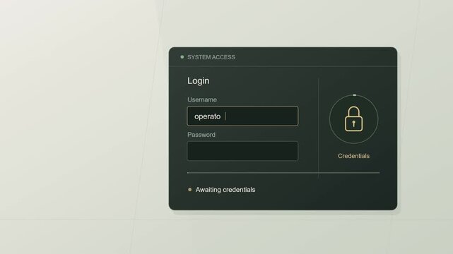 System Login Authentication with Masked Password, Verification Progress and Authorized Access, 4K
