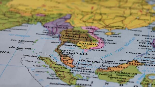 Map of ASEAN countries: Malaysia, Thailand, Singapore, the Philippines, Cambodia, and Myanmar