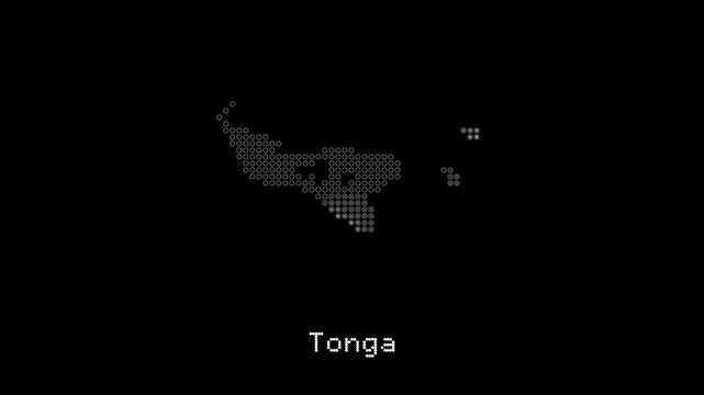 Tonga country map animation appearing on screen