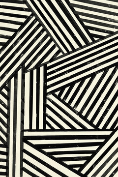 This image features an abstract black and white striped pattern