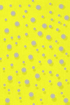 Abstract yellow background with grey circles and copy space