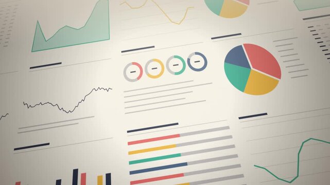 Data visualization motion graphics with animated charts and graphs in 4K