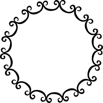 Ornate black frame enclosing empty space, providing a decorative border with elegant scrollwork
