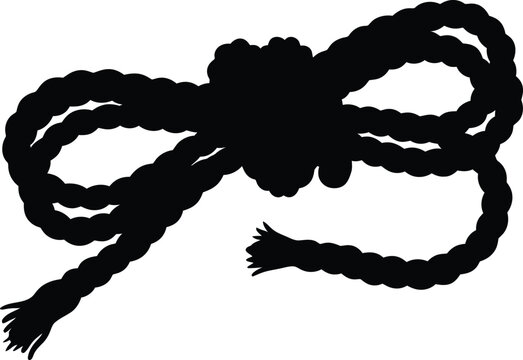 Rope bow silhouette vector. Bow knot vector icon