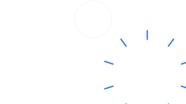 Minimalist geometric motion graphics with floating circles and dash patterns