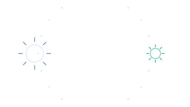 Minimalist geometric motion graphics with floating circles and dash patterns