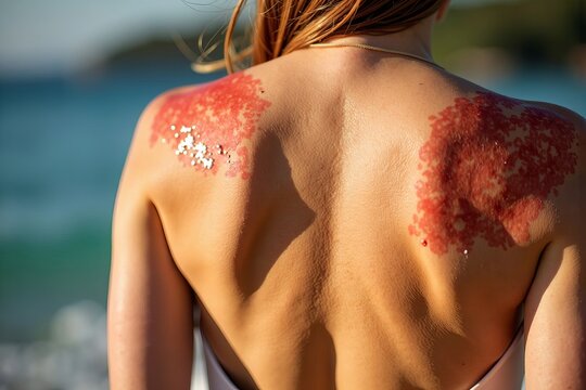 The Consequences of Skipping Sunscreen: A Woman's Painful Sunburn serves as a Reminder to Protect Your Skin during Summer