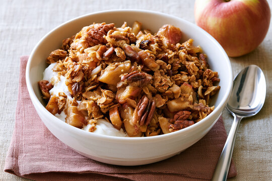 Homemade Apple Ginger Granola with Crunchy Pecans and Warm Spices
