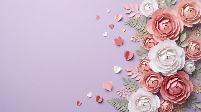 A delicate valentine's day floral arrangement roses lilacs and soft pastel colors for romance