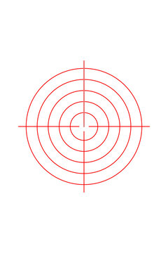 Retro radar screen blip crosshair with sweep line. Isolated transparent PNG crosshair overlay for Photoshop and video.