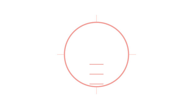 Clay pigeon shooting sight with lead estimation rings. Isolated transparent PNG crosshair overlay for Photoshop and video.