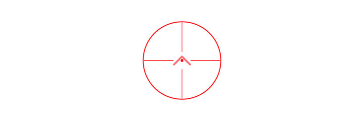 Varmint hunting fine crosshair scope with target dot. Isolated transparent PNG crosshair overlay for Photoshop and video. © Animated