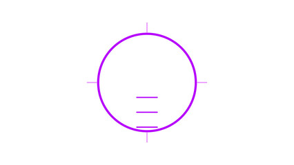 Wild boar hunting scope with pig silhouette range guide. Isolated transparent PNG crosshair overlay for Photoshop and video. © Animated