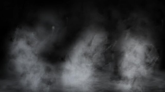 Wispy white smoke plumes rising slowly against a dark backdrop creating atmospheric texture