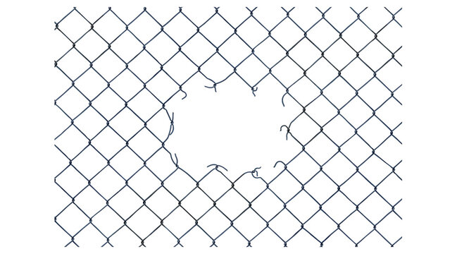 Chain link fence, barrier, png on transparent background