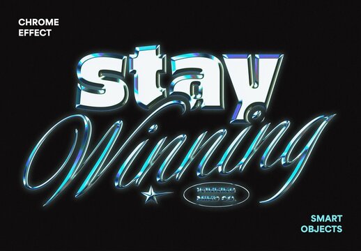Chrome Text Effect For Poster And Social Media Design
