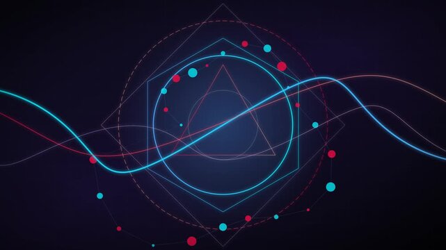 High-end abstract geometric motion graphics animation rendered in 4K resolution with fluid, seamless time-based JavaScript control.