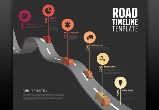 Isometric Road Timeline Template for Business Strategy and Milestones