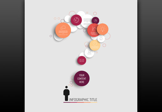 Business Infographic Editable Template in Question Mark Shape with Icons